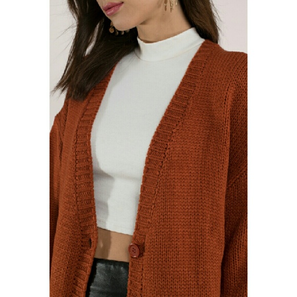 Rust Button Down Cardi - Picture 3 of 7